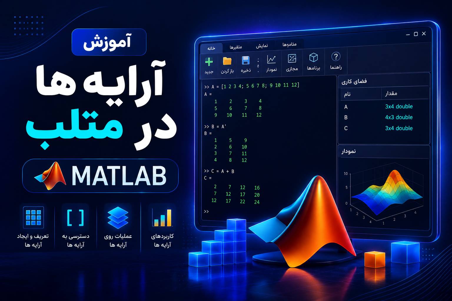 آموزش آرایه ها در متلب