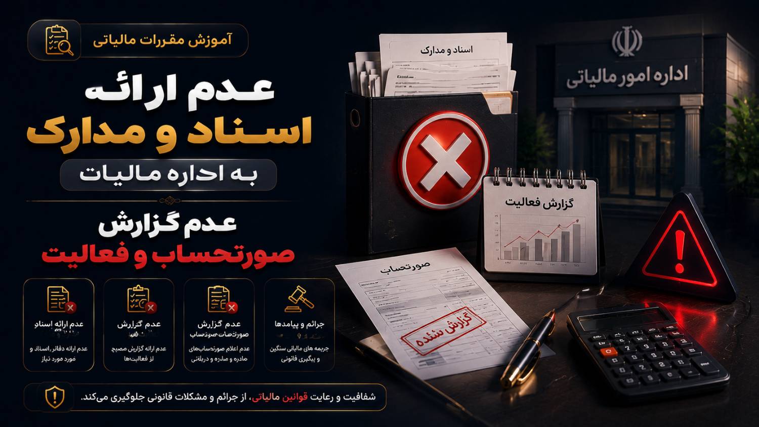 عدم ارائه اسناد و مدارک به اداره مالیات